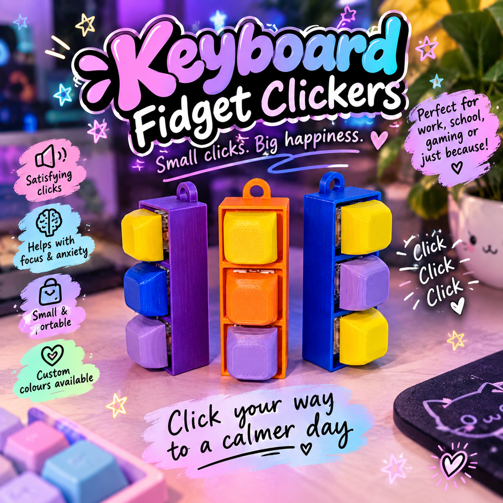 3 Keys Custom Keyboard Fidget Clicker