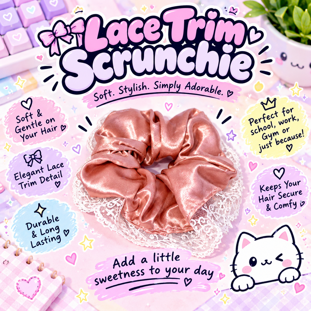 Lace Trim Scrunchie