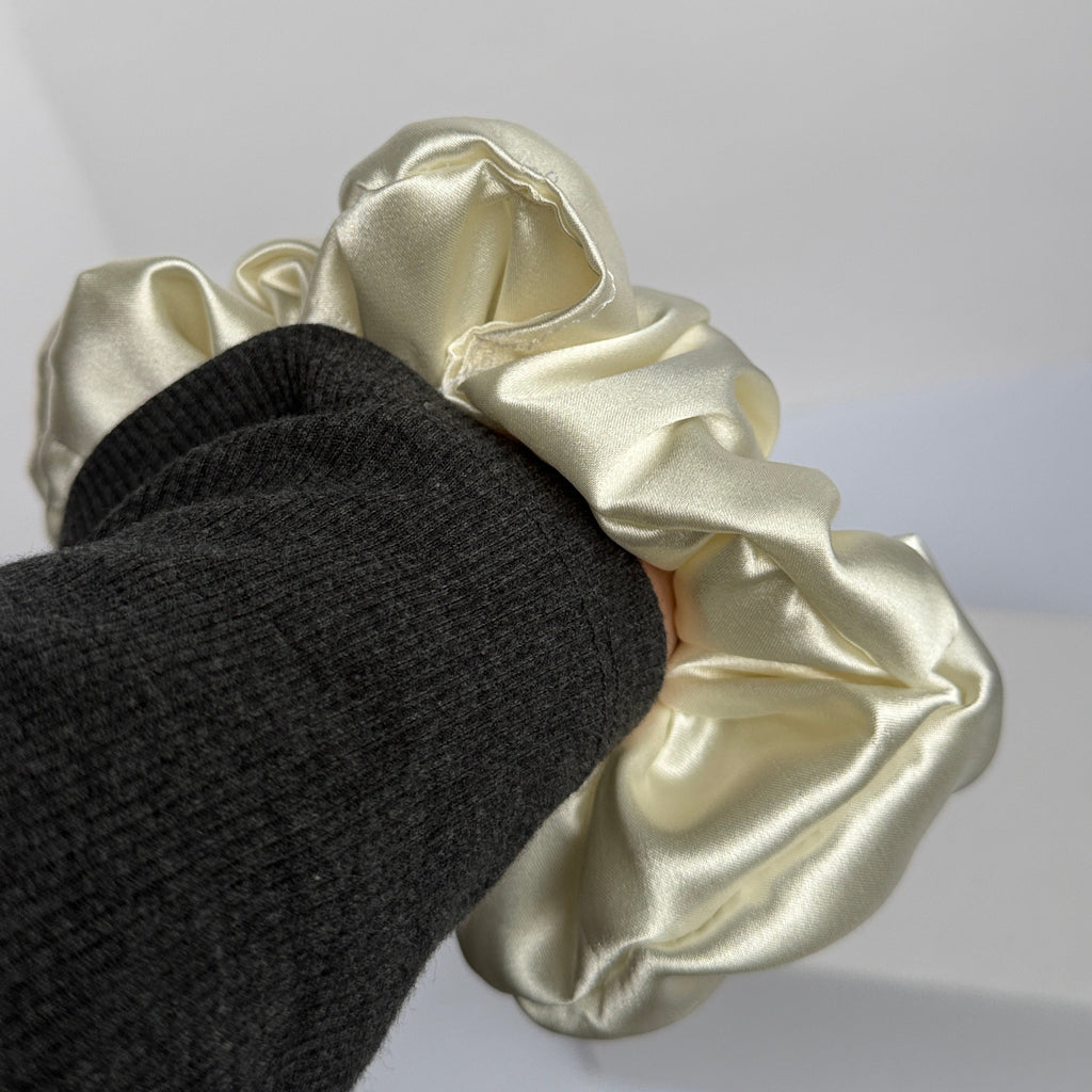 White Satin Scrunchie