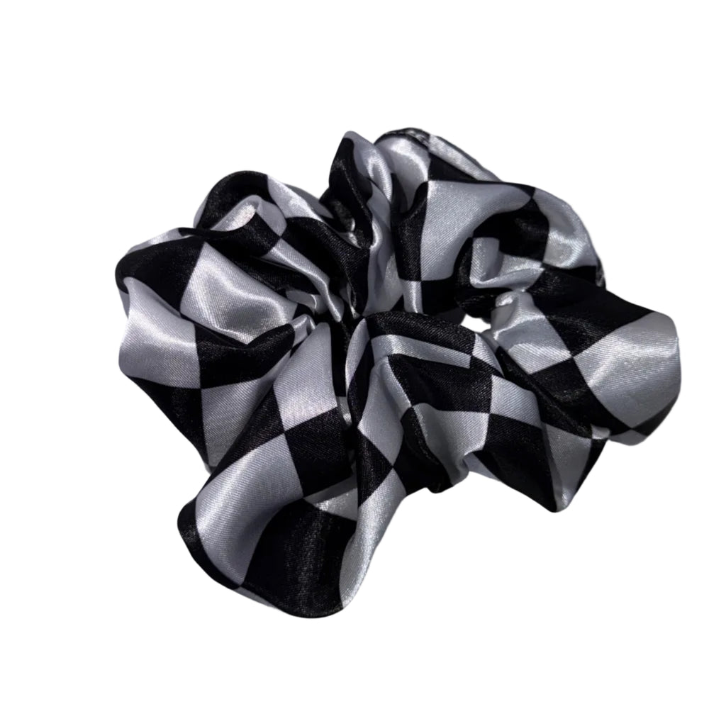 Black and white checkered Scrunchie