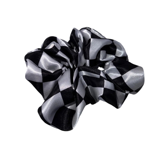 Black and white checkered Scrunchie