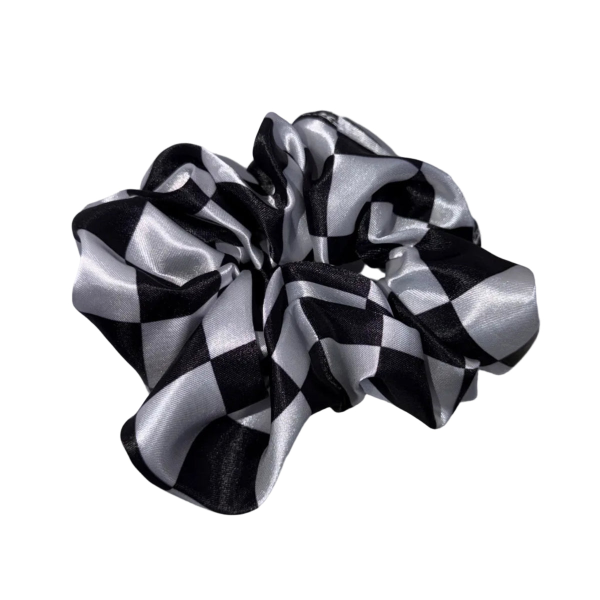 Black and white checkered Scrunchie