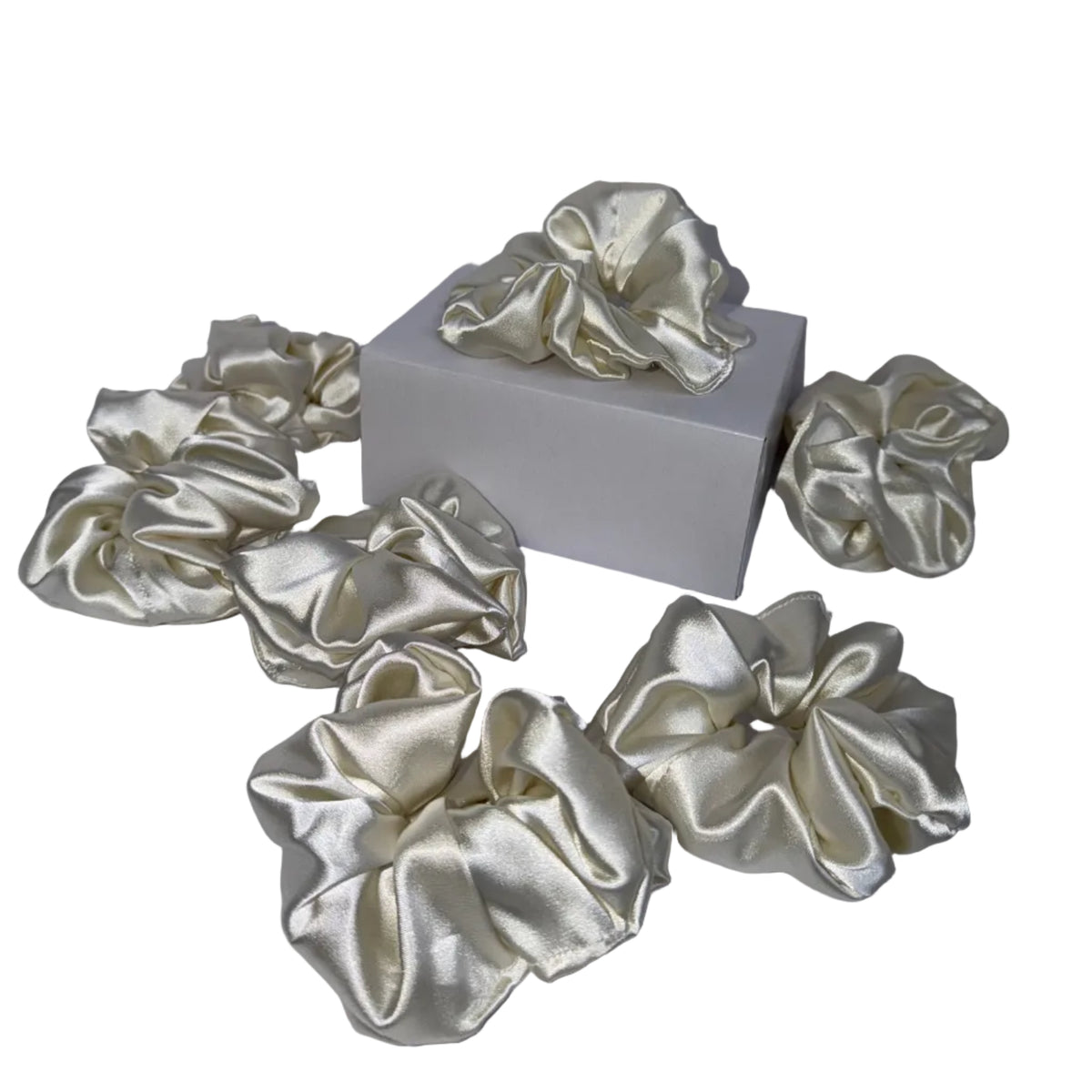 White Satin Scrunchie